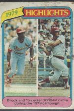 #001 Lou Brock Carl Yastrzemski 1979 Highlights 1980 Topps