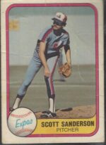 #166 Scott Sanderson 1981 Fleer Baseball Card (Grade: VG)