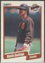 #167 Benito Santiago 1990 Fleer Baseball Card (Grade: NM)