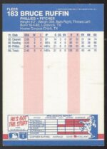 #183 Bruce Ruffin 1987 Fleer - Image 2