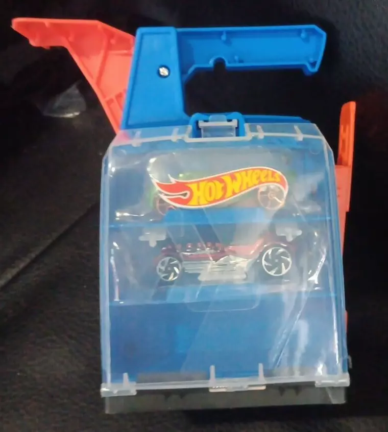 Track Builder Launcher Carrying Case Holds 6 Cars- 2 Cars Included