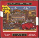 Arkansas Football - 500 pc Jigsaw Puzzle by Dowdle Folk Art - Complete