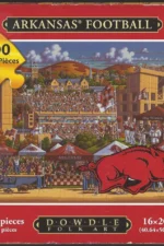 Arkansas Football - 500 pc Jigsaw Puzzle by Dowdle Folk Art - Complete