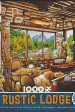 Ceaco - Rustic Lodge - Fishing Log Cabin Mountain Stream