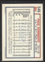 #546 Paul Sorrento 1992 Topps - Image 2