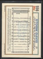 #556 Storm Davis 1992 Topps - Image 2