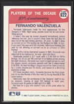 #622 Player of the Decade Fernando Valenzuela 1990 Fleer - Image 2